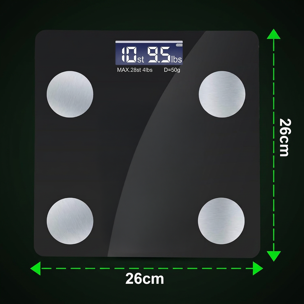 Smart Bluetooth Bathroom Scales with Body Composition, 180kg