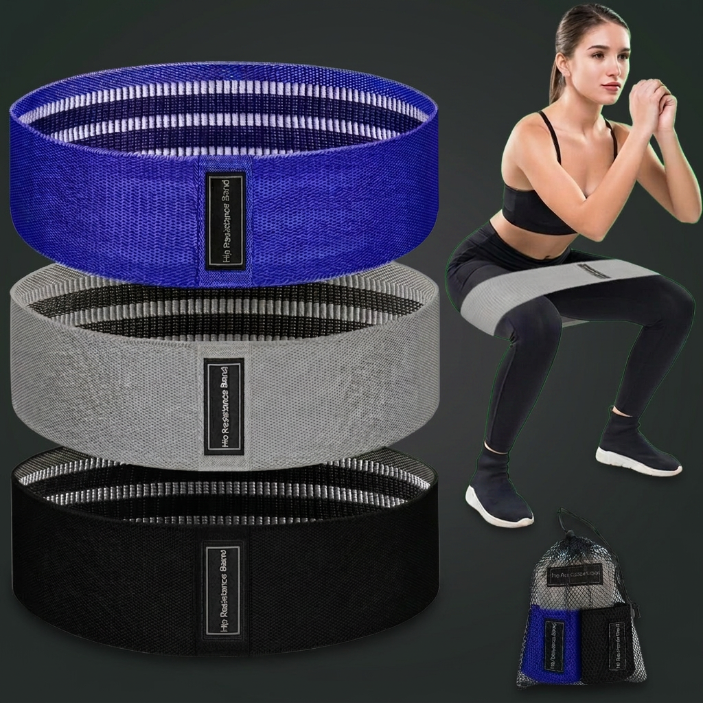 Fabric Resistance Bands for Glutes – 3-Level Set