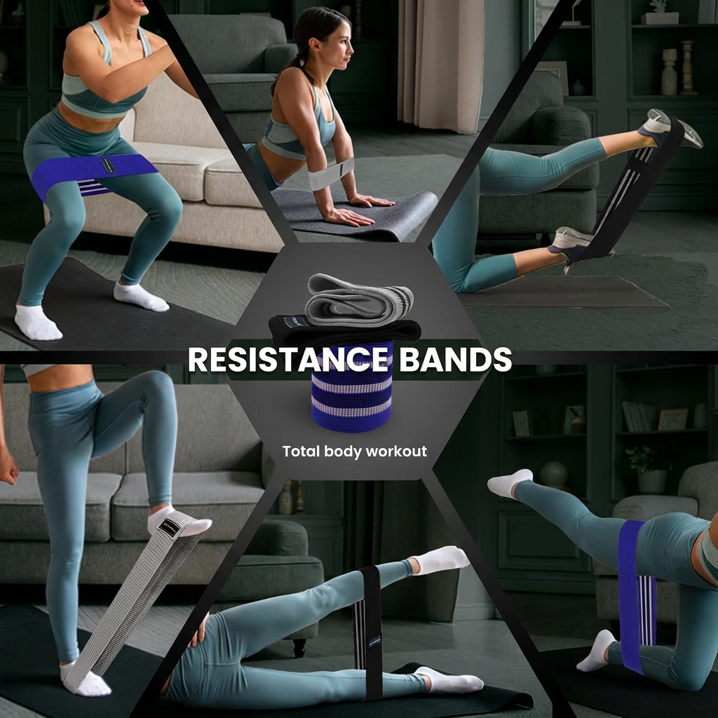 Fabric Resistance Bands for Glutes – 3-Level Set