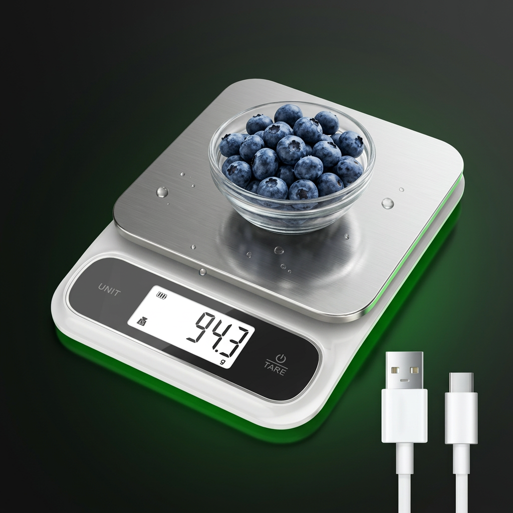 Rechargeable Digital Kitchen Scales – 0.1 g Increments, 5 kg