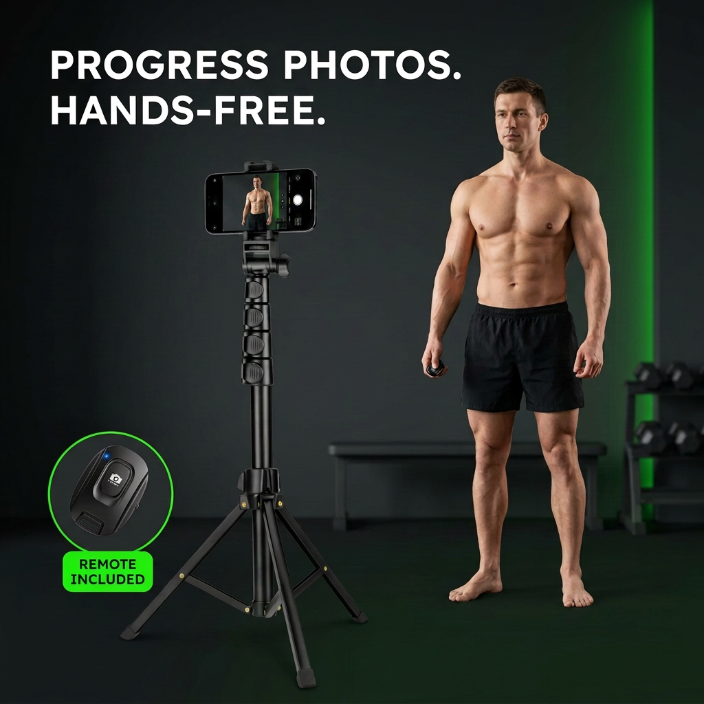 1.7m Phone Tripod & Bluetooth Selfie Stick with Remote